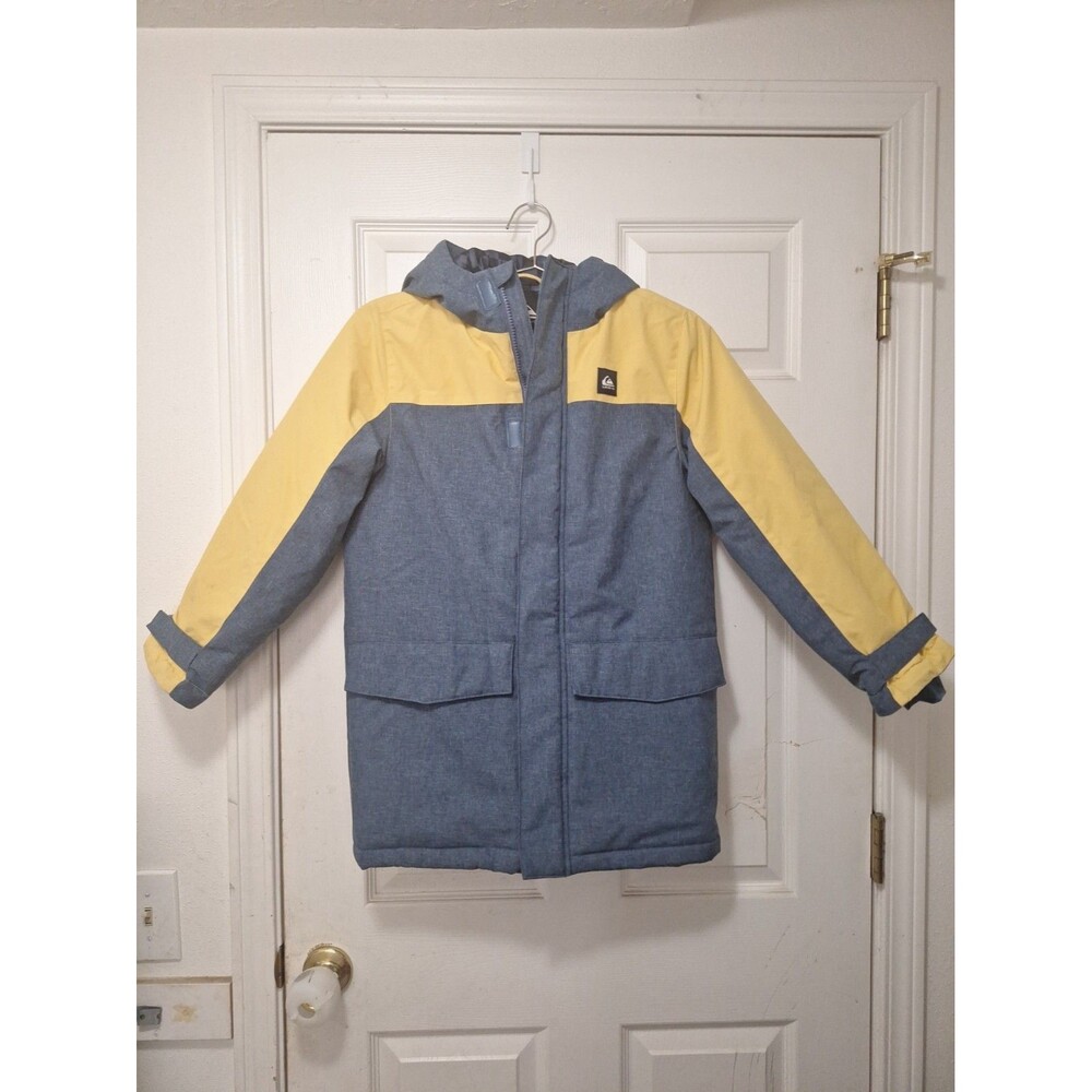 NWOT Quicksilver Youth Snowboard/Ski Jacket Medium 10/12 Yellow And Gray Zip